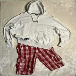 SuperDry Oversized Cargo Shorts Men's M Baggy Xtra Long Y2K Streetwear Japan Red